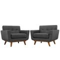 East End Imports Engage Armchair Wood Gray, 2PK EEI-1284-DOR